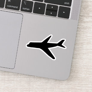 Black aircraft silhouette, side view sticker