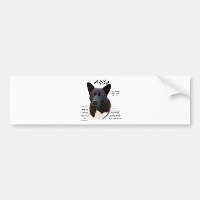 Black Akita History Design Bumper Sticker (Front)
