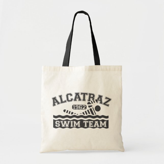 Black Alcatraz Swim Team Tote Bag (Front)