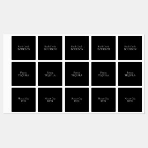 Black Alcohol Brand Custom Labels