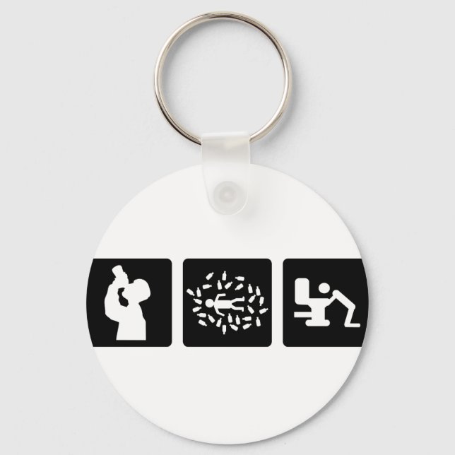 black alcohol picture icon key ring (Front)