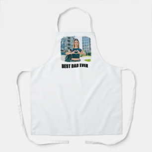 Black All Caps Best Dad Ever Photo Apron