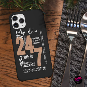 Black All Day 24/7 Slogan Graphic iPhone 15 Case