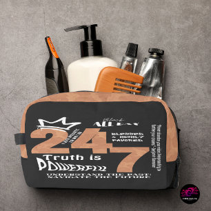 Black All Day 24/7 Slogan Graphic Dopp Kit