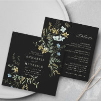 Black All In One Delicate Wildflower Boho Wedding