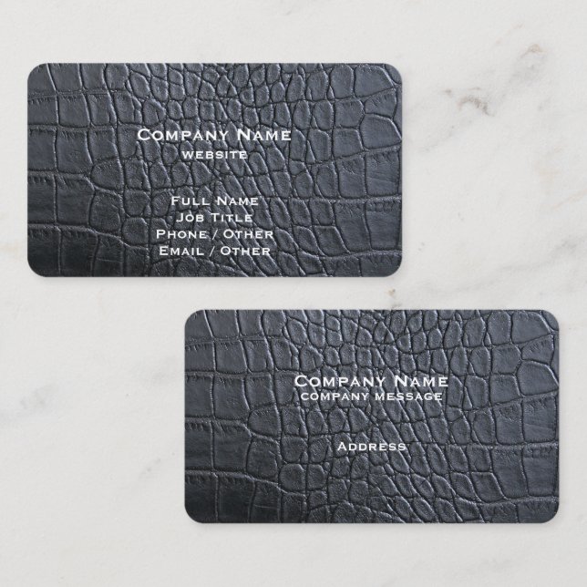 Black Alligator Business Card (Front/Back)