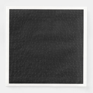 Black Alligator Skin Print Napkin