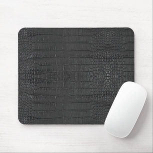 Black Alligator Texture Print Mouse Pad