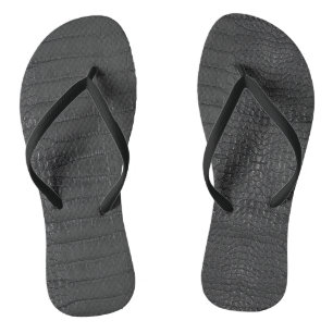 Black Alligator Texture Print Thongs