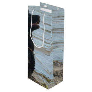 Black  Alsatian Silhouette Wine Gift Bag