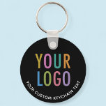 Black Aluminium Keychain Custom Business Logo Roun<br><div class="desc">Personalise our round aluminium keychain with your company logo and custom text. It’s lightweight, thin, and waterproof. The diameter of the round keychain is 2 inches. Designed in black and other colours (all colours are customisable). Available in other shapes. No minimum order quantity and no setup fee. All orders are...</div>