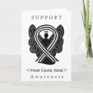 Black amd White Awareness Ribbon Angel Custom Card