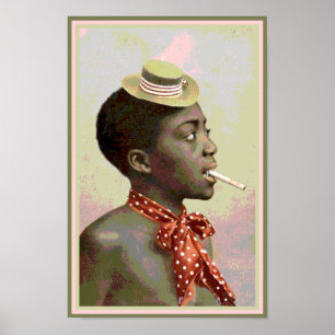Black America Vintage Boy With Cigar Poster