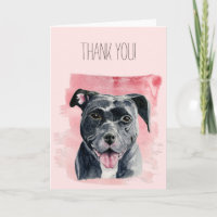 Black American Bulldog Watercolor | Thank You