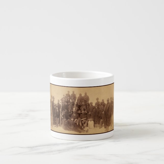 Black American Fighting Cavalry: Buffalo Warriors Espresso Cup (Front)