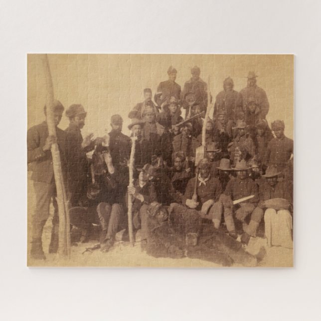Black American Fighting Cavalry: Buffalo Warriors Jigsaw Puzzle (Horizontal)