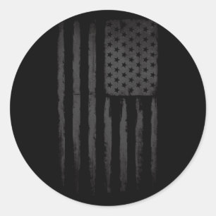 Black American flag Classic Round Sticker