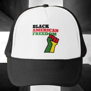Black American Freedom Trucker Hat