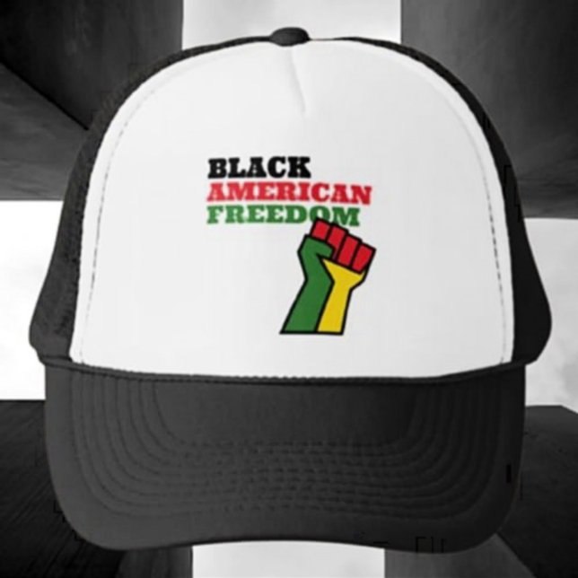 Black American Freedom Trucker Hat (Creator Uploaded)