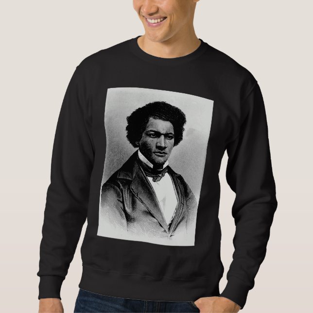 Black American History Frederick Douglass Black Hi Sweatshirt (Front)
