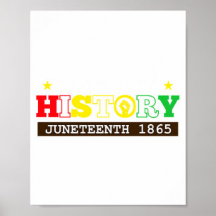 Black American Know Your History 1865 June Freedom Poster