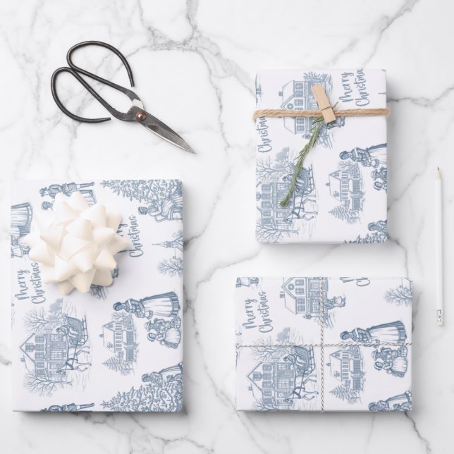 Black American Toile De Jouy - Afrocentric Art Wrapping Paper Sheet (Front)