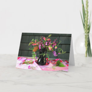 Black Amethyst Vase with PURPLE flowers ©dianehell Card