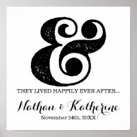 Black Ampersand Happily Ever After Wedding Date