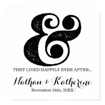 Black Ampersand Happily Ever After Wedding Date