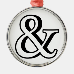 &, black ampersand sign with shadow metal ornament