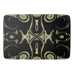 black an gold bath mat
