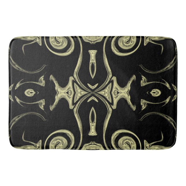 black an gold  bath mat (Front)