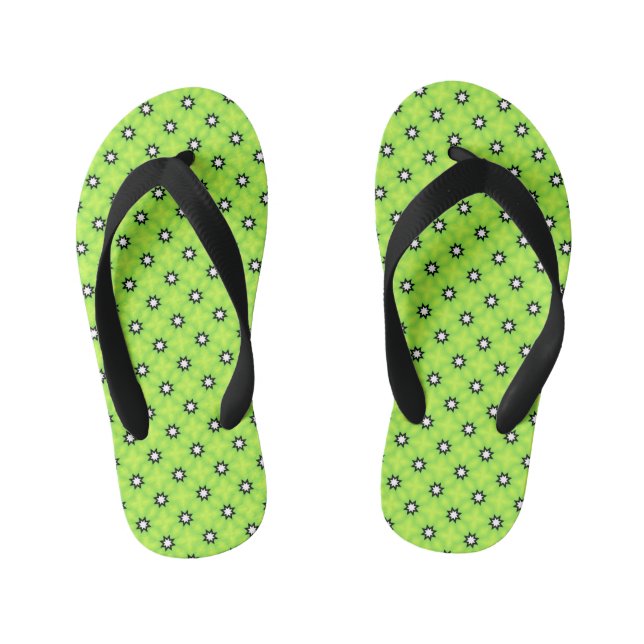 Black an White Stars Kid's Thongs (Footbed)
