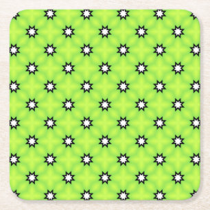 Black an White Stars Square Paper Coaster