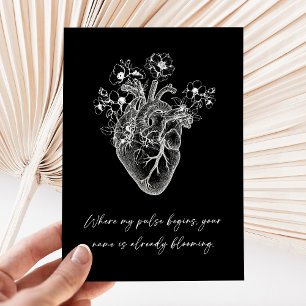 Black Anatomical Heart Anniversary Card