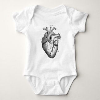Black Anatomical Heart Baby Bodysuit