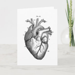 Black Anatomical Heart Card