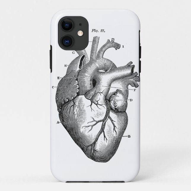 Black Anatomical Heart Case-Mate iPhone Case (Back)
