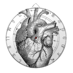 Black Anatomical Heart Dartboard