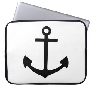 Black Anchor Laptop Sleeve