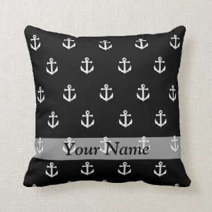 Black anchor pattern cushion