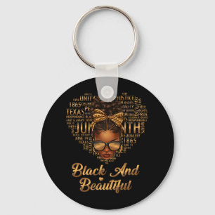 Black And Beautiful Juneteenth Women Black History Key Ring