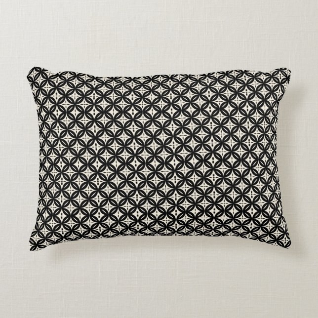 Black and Beige Accent Pillow (Front)