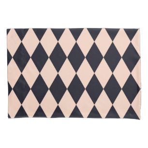 Black and Beige Argyle Diamond Stripe Pattern Pillowcase