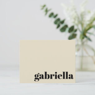 Black and Beige Bold Typography Personalised Name Card