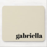 Black and Beige Bold Typography Personalised Name  Mouse Pad<br><div class="desc">Bold Modern Typography Personalised Name Mouse Pad in Black and Beige</div>