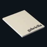 Black and Beige Bold Typography Personalized Name  Notepad<br><div class="desc">Bold Modern Typography Personalized Name Notepad in Black and Beige</div>
