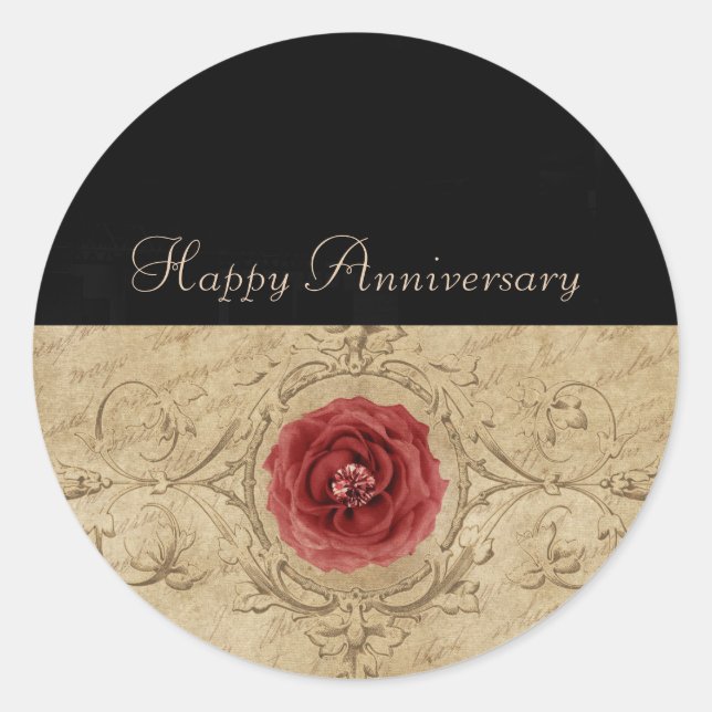 Black and Beige  Classic Round Sticker (Front)