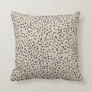 Black and Beige Dalmatian Spotted Pillow