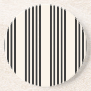 Black and beige five stripe pattern coaster